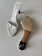 vintage Dior d’trick leather mules bianche