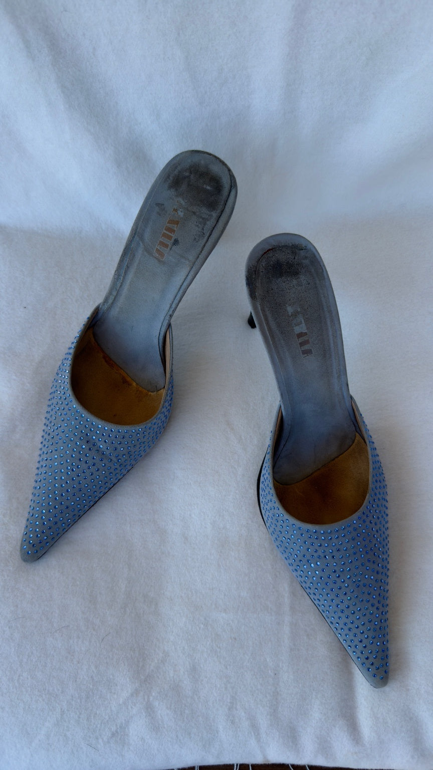SMITH - Le Silla Crystal Mules Powder Blue