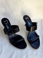 RACHEL - Christian Dior Mules Black Logo Circle 2000s