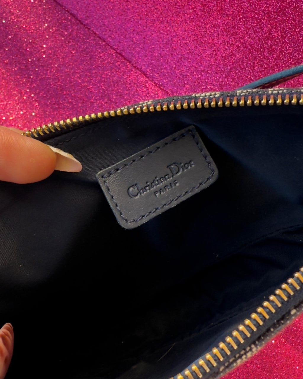 Christian Dior – Mini Saddle Trotter Blue (anni 2000)