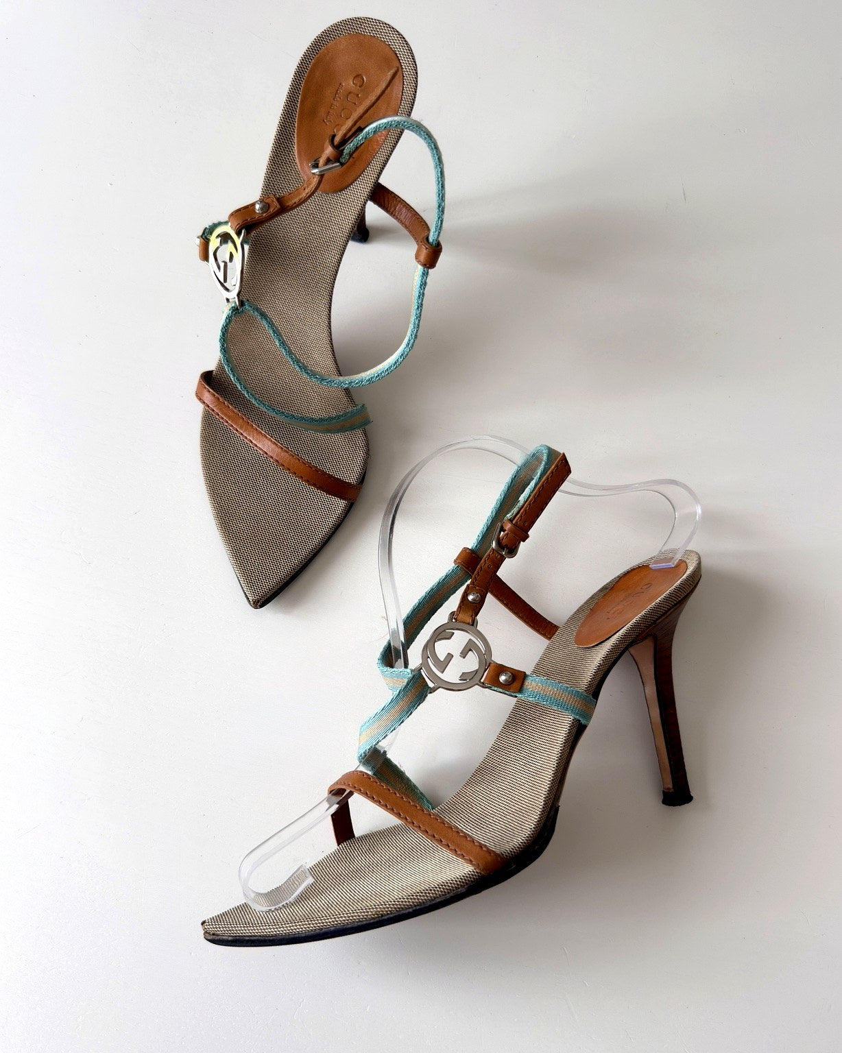 Sandali Gucci Acquamarina by Tom Ford con logo GG