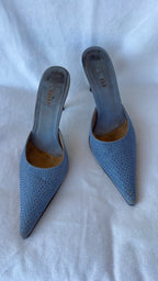 SMITH - Le Silla Crystal Mules Powder Blue
