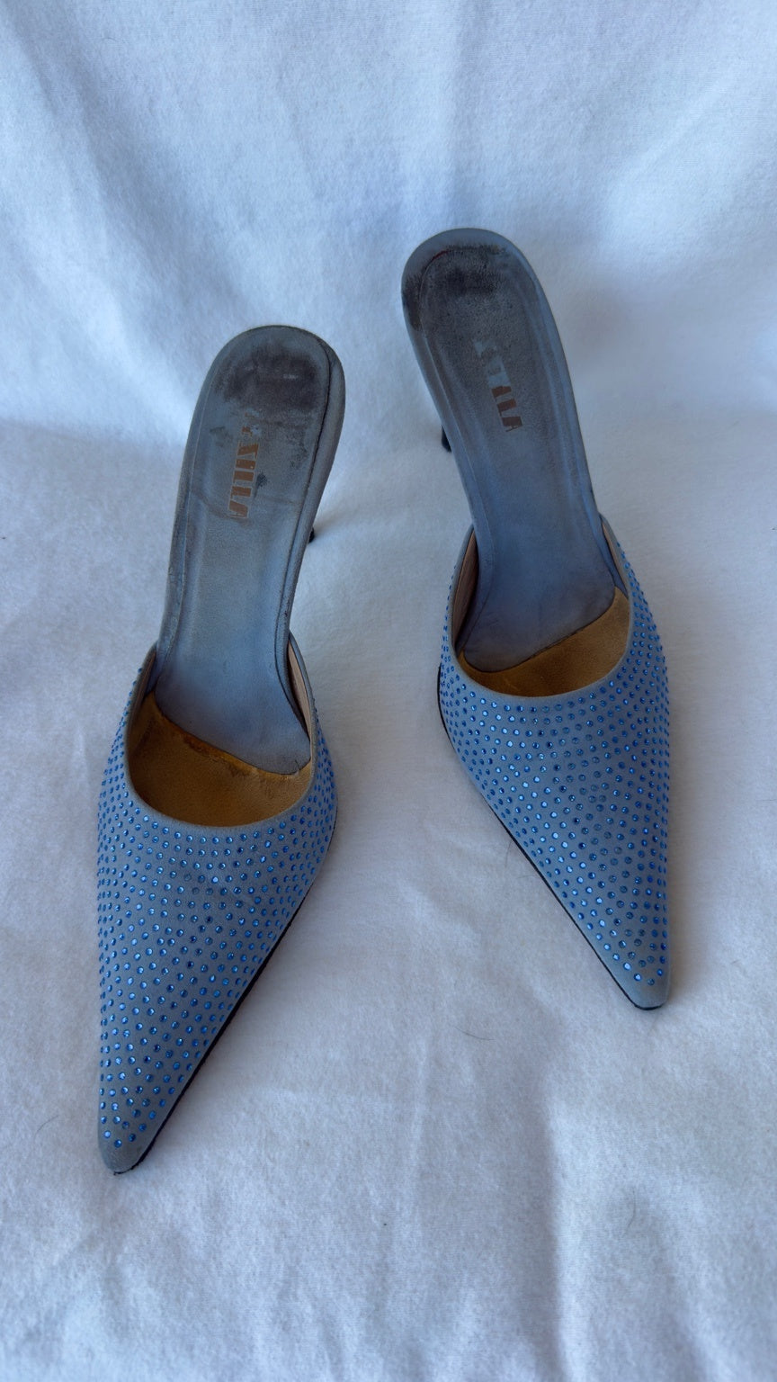 SMITH - Le Silla Crystal Mules Powder Blue
