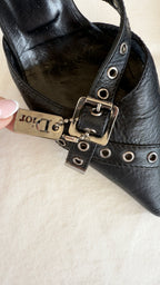 MR BIG - Vintage Dior Mules con fibbie e dettagli metallici