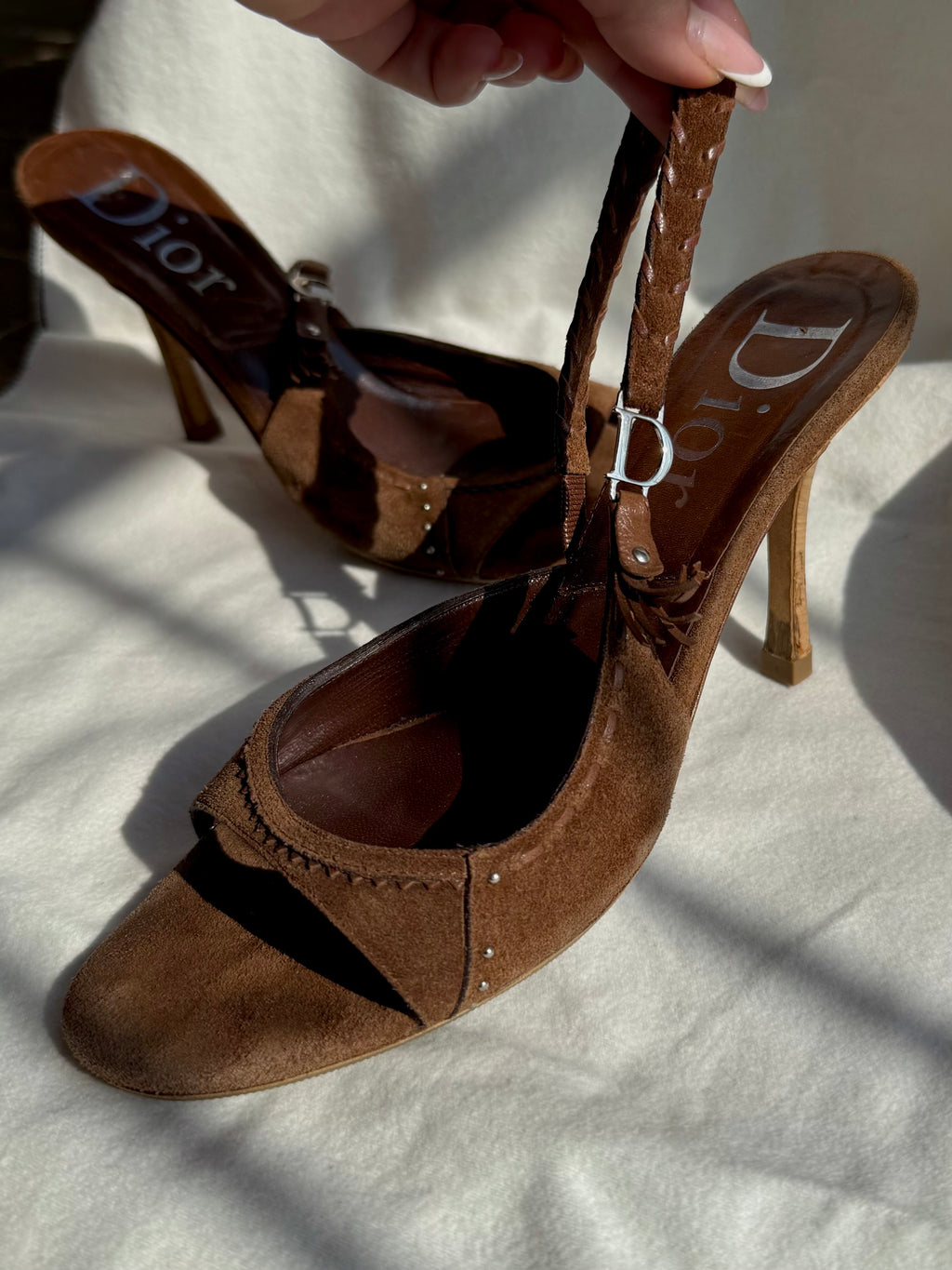 Gretchen - Dior mules in suede cioccolato
