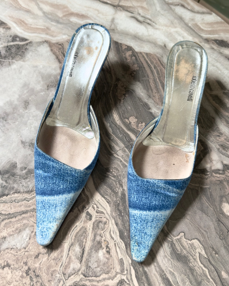 CHANDLER - Roberto Cavalli Denim Mules