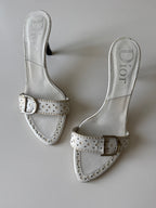 vintage Dior d’trick leather mules bianche