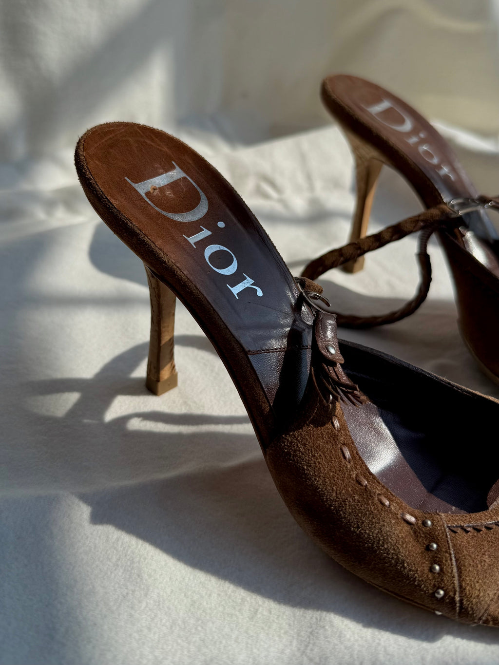 Gretchen - Dior mules in suede cioccolato