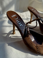 Gretchen - Dior mules in suede cioccolato