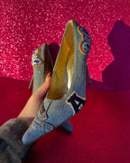 Dolce & Gabbana – Pumps Denim Patchwork “College Varsity” (anni 2000)