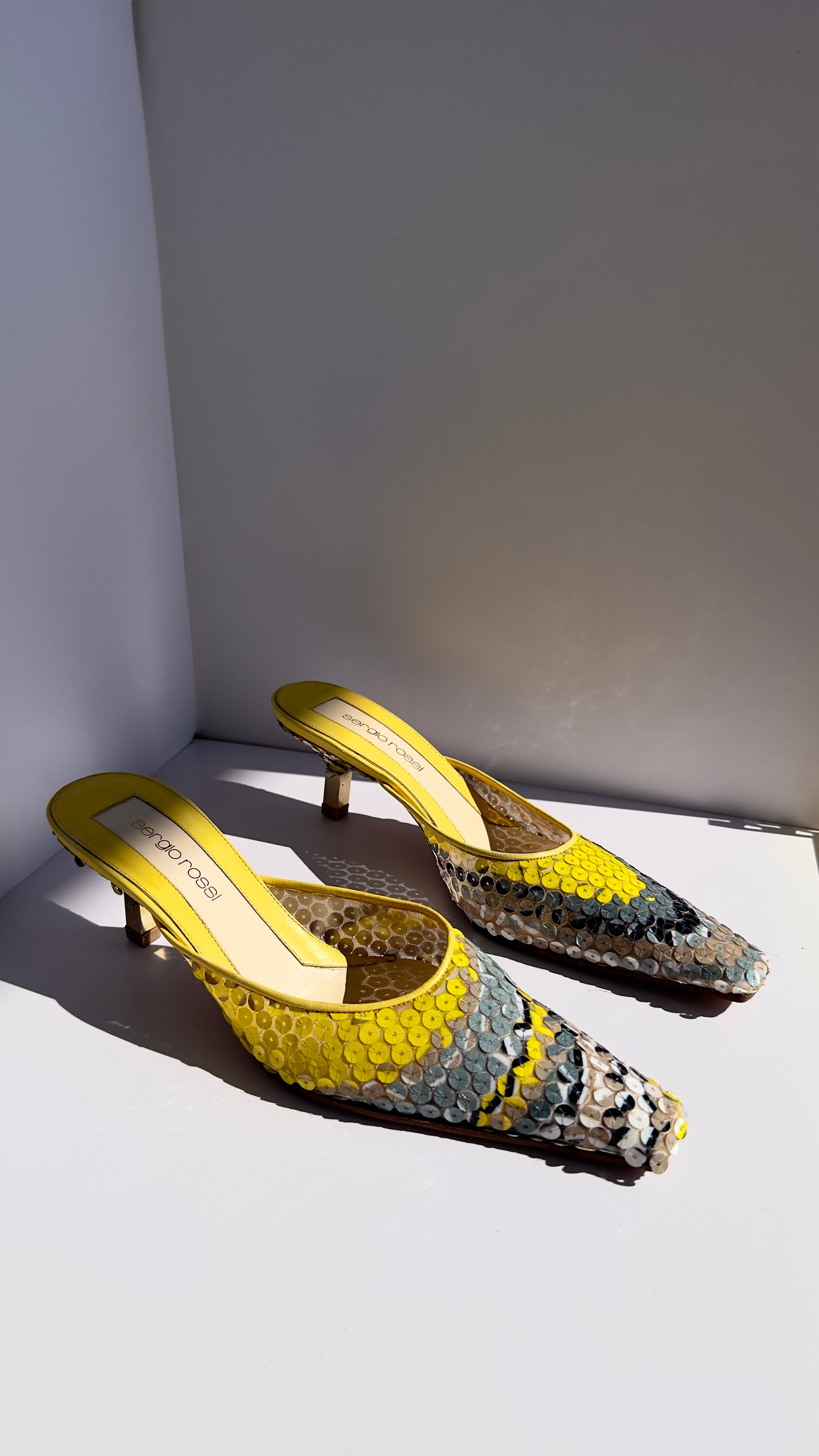 Sergio Rossi Mules Vintage in Paillettes Multicolor