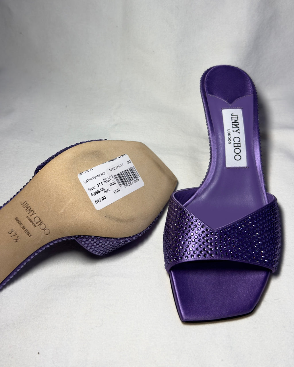 JIMMY CHOO – Mules viola crystal satin | Christmas Special Drop