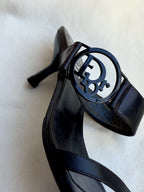 RACHEL - Christian Dior Mules Black Logo Circle 2000s