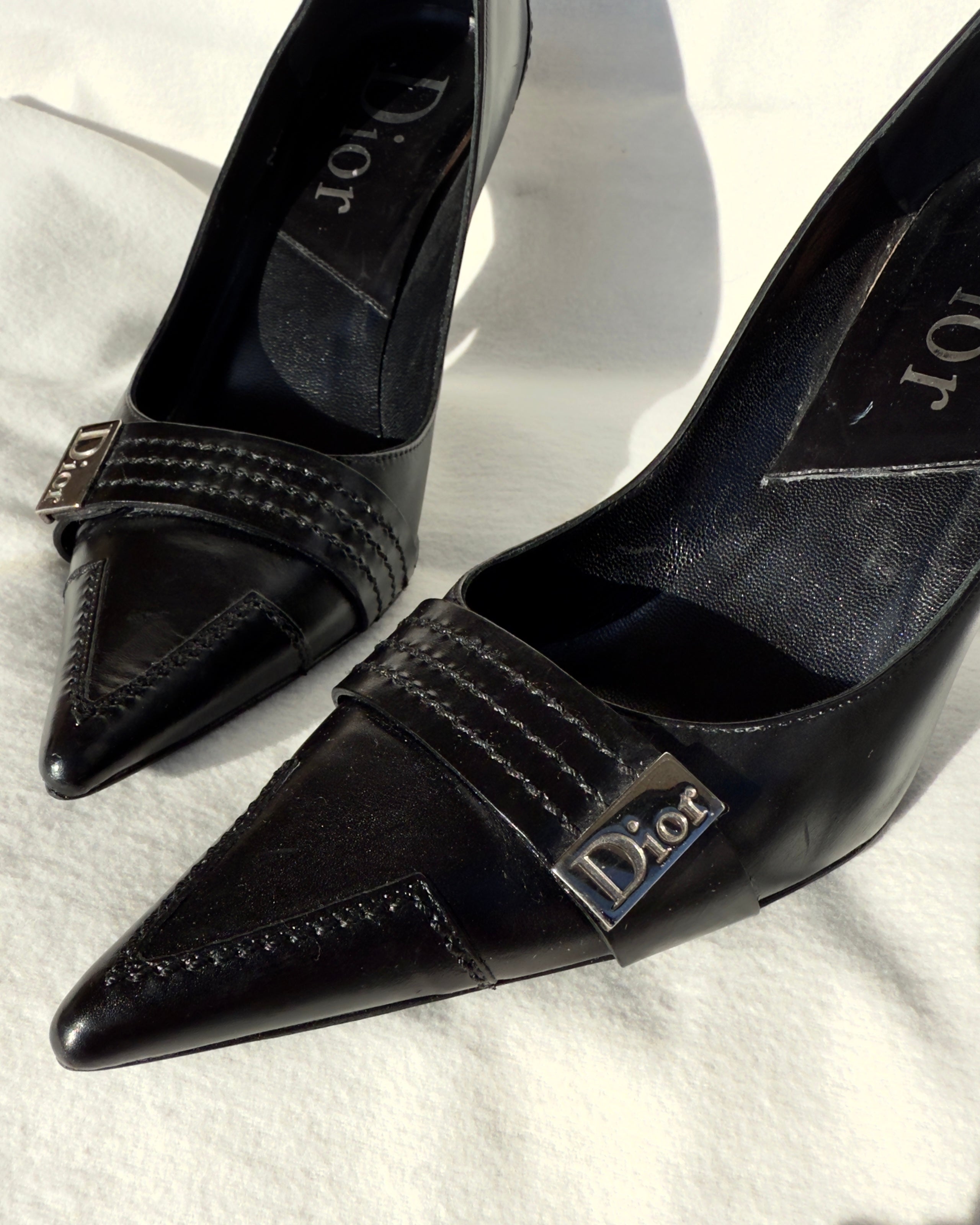 MONICA - Christian Dior • Black Leather Pumps Early 2000s