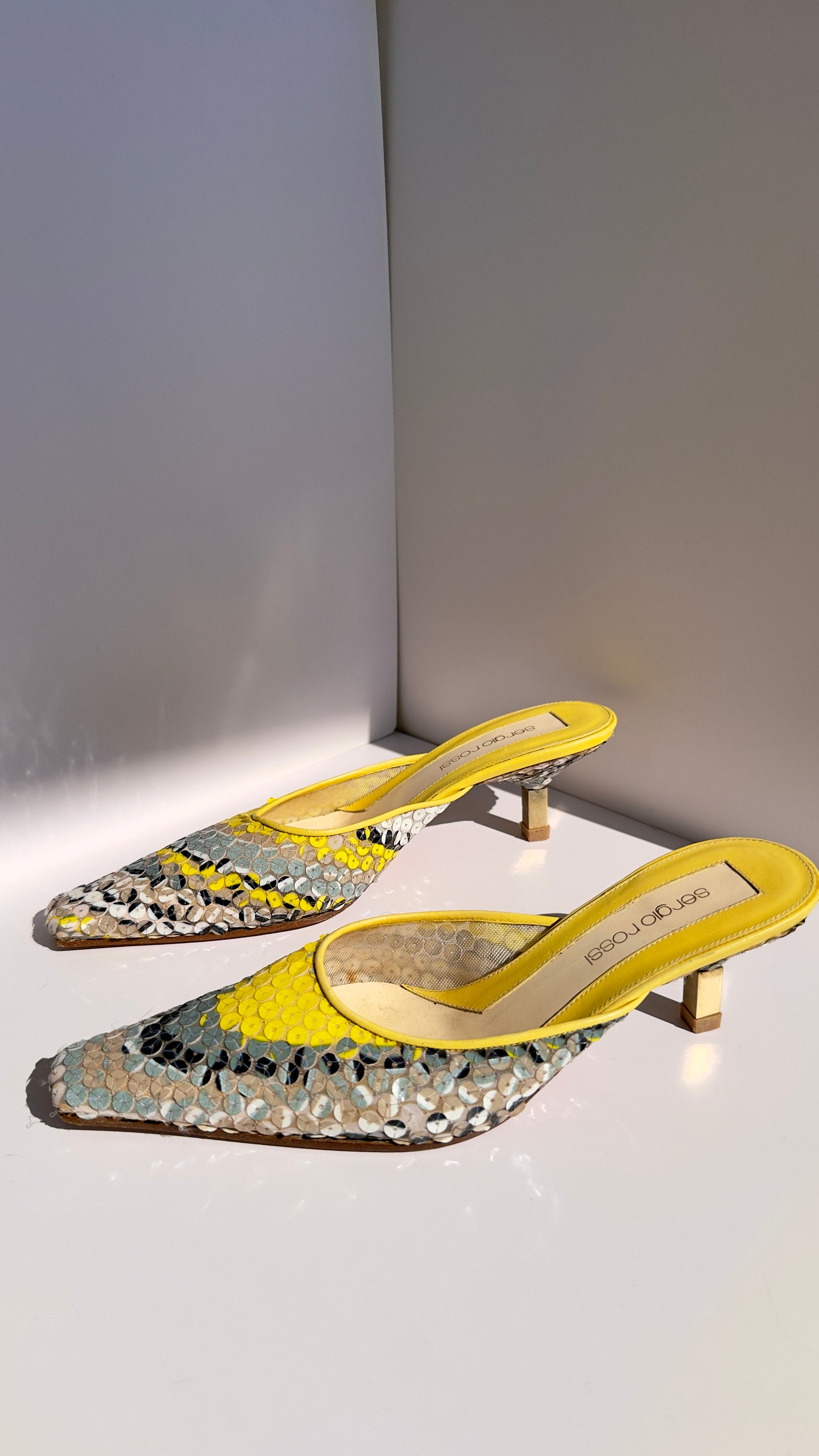 Sergio Rossi Mules Vintage in Paillettes Multicolor