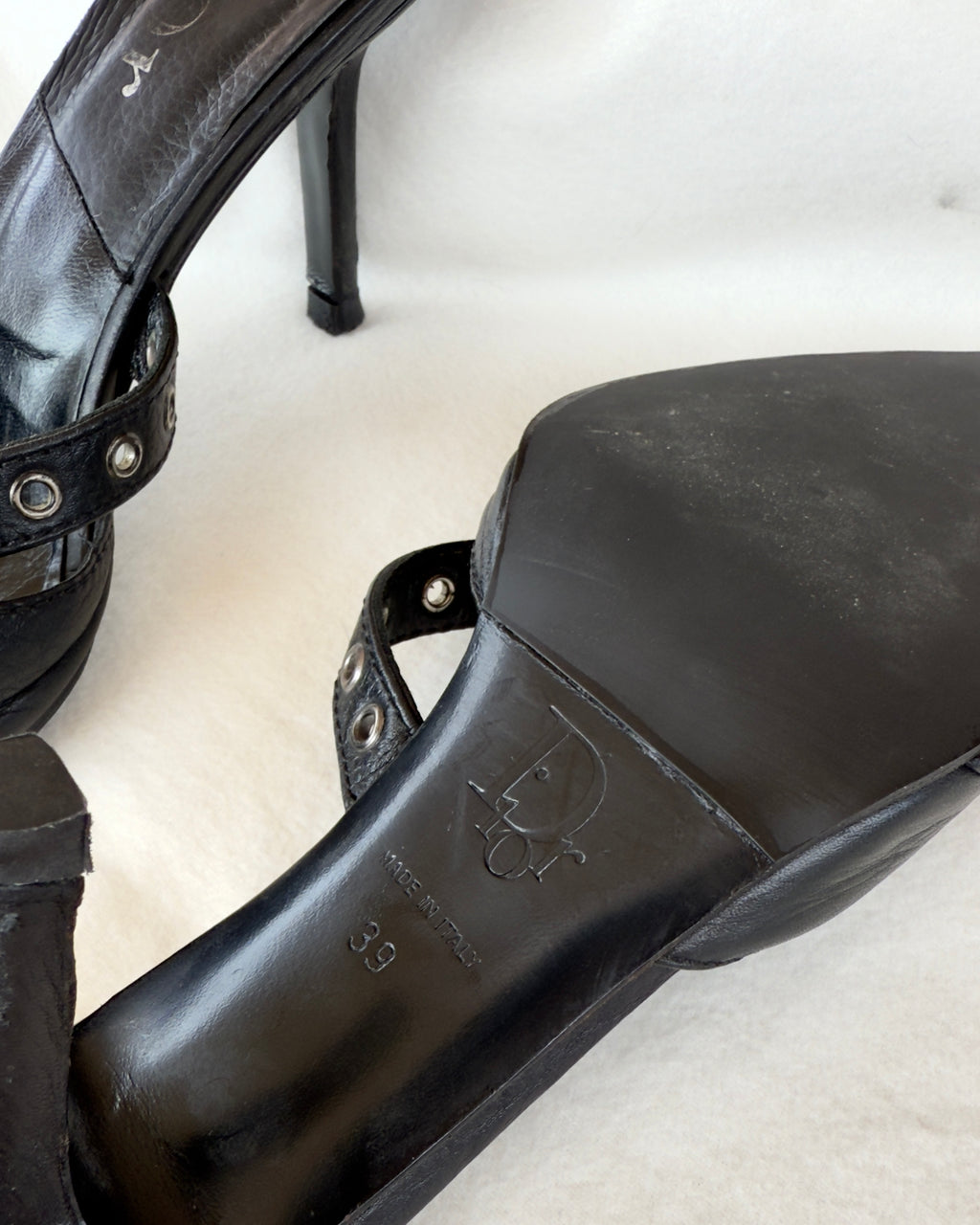 MR BIG - Vintage Dior Mules con fibbie e dettagli metallici