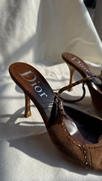 Gretchen - Dior mules in suede cioccolato