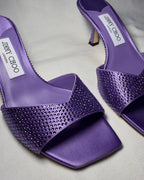 JIMMY CHOO – Mules viola crystal satin | Christmas Special Drop