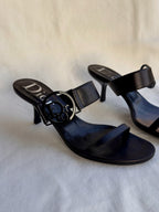RACHEL - Christian Dior Mules Black Logo Circle 2000s