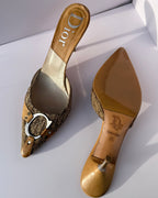 Mules Dior in canvas monogram con dettaglio logo CD