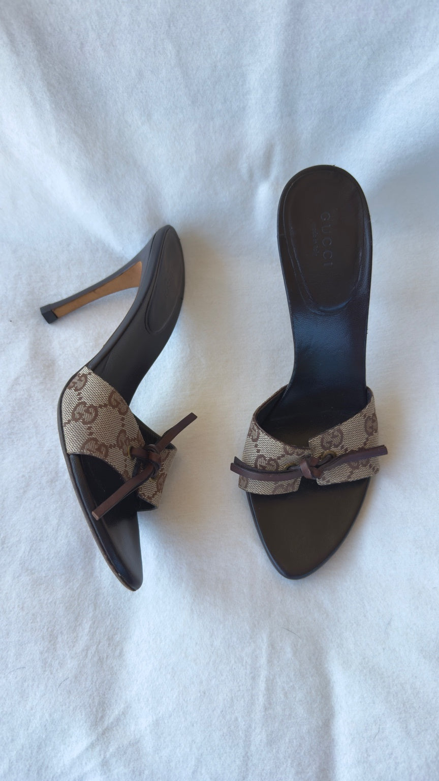 MIRANDA - Gucci GG Monogram Mules Dark Brown