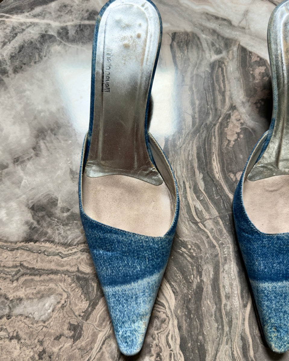 CHANDLER - Roberto Cavalli Denim Mules