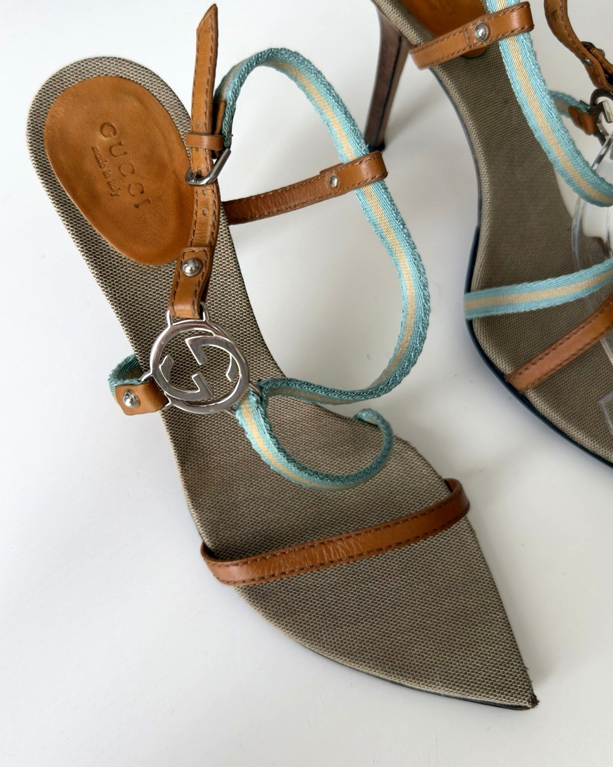 Sandali Gucci Acquamarina by Tom Ford con logo GG