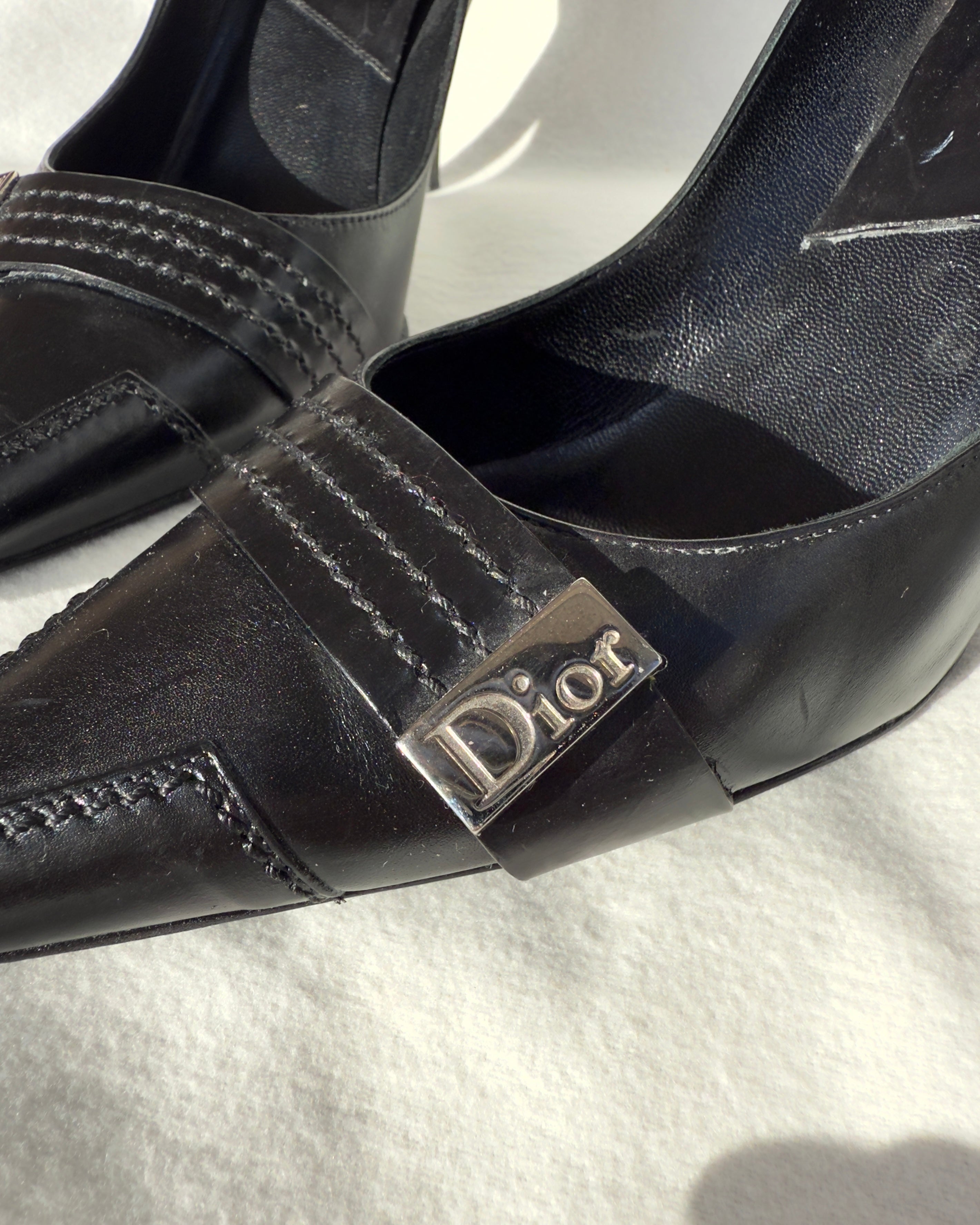 MONICA - Christian Dior • Black Leather Pumps Early 2000s
