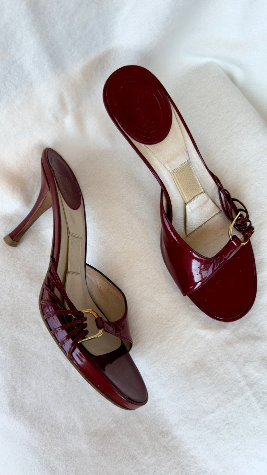 SAMANTHA - Dior cherry red sandal con Fibbia Oro