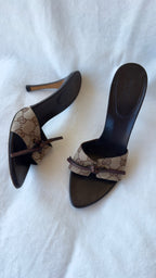 MIRANDA - Gucci GG Monogram Mules Dark Brown