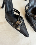 MR BIG - Vintage Dior Mules con fibbie e dettagli metallici