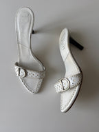 vintage Dior d’trick leather mules bianche