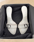 vintage Dior d’trick leather mules bianche