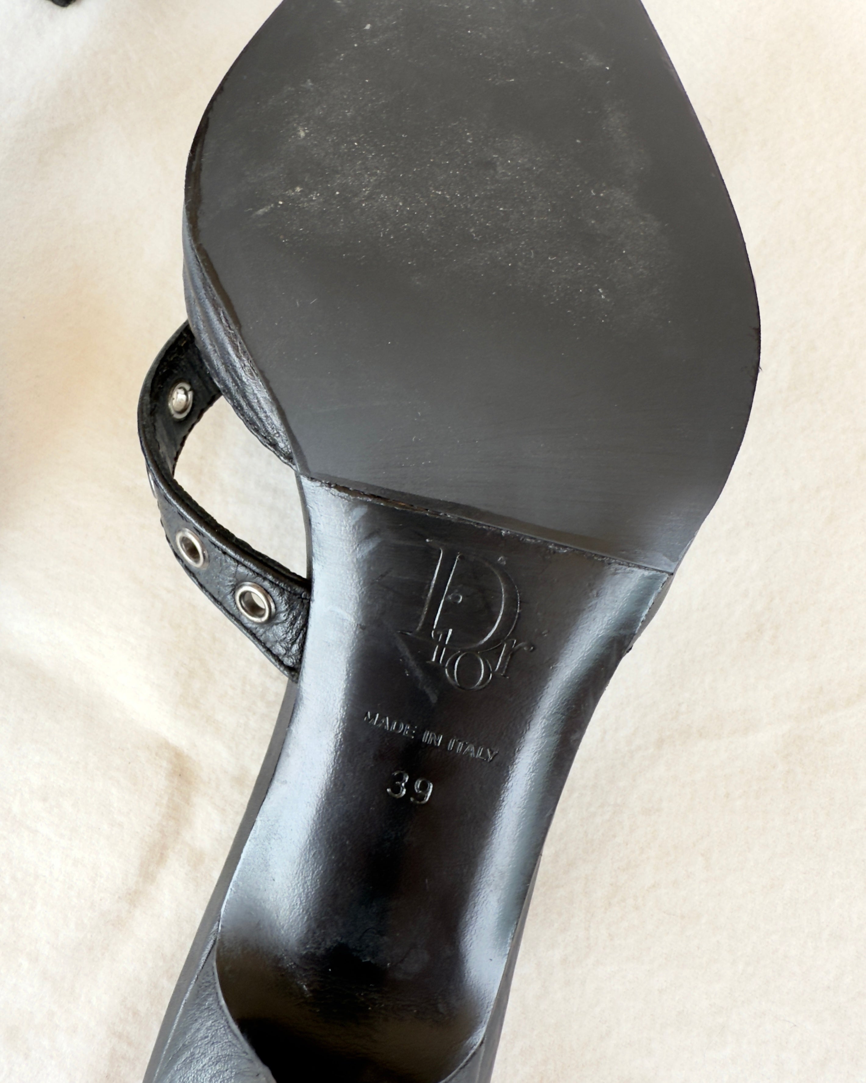 MR BIG - Vintage Dior Mules con fibbie e dettagli metallici