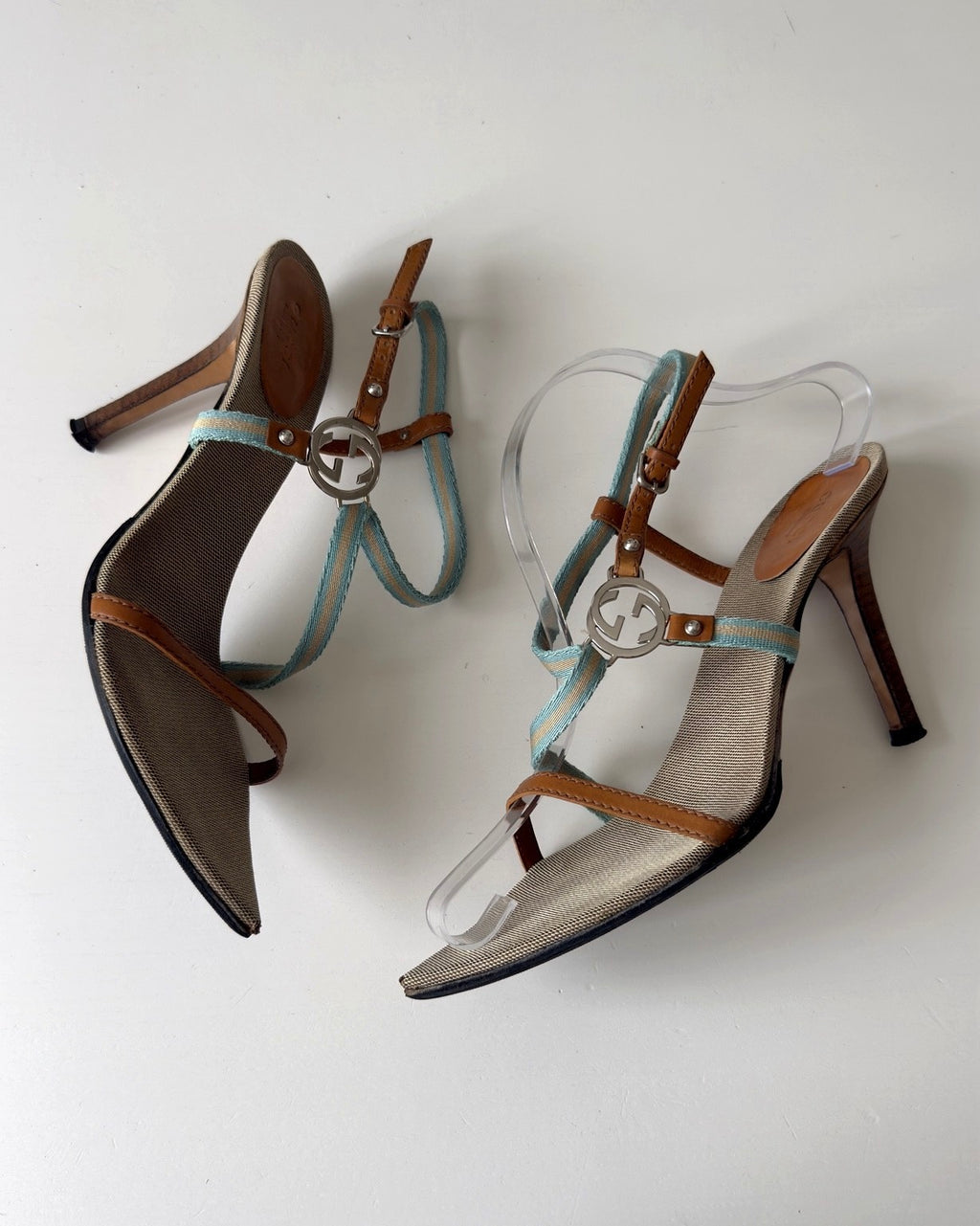 Sandali Gucci Acquamarina by Tom Ford con logo GG