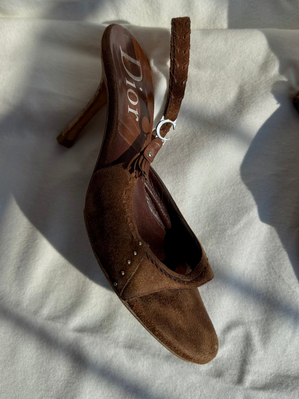 Gretchen - Dior mules in suede cioccolato