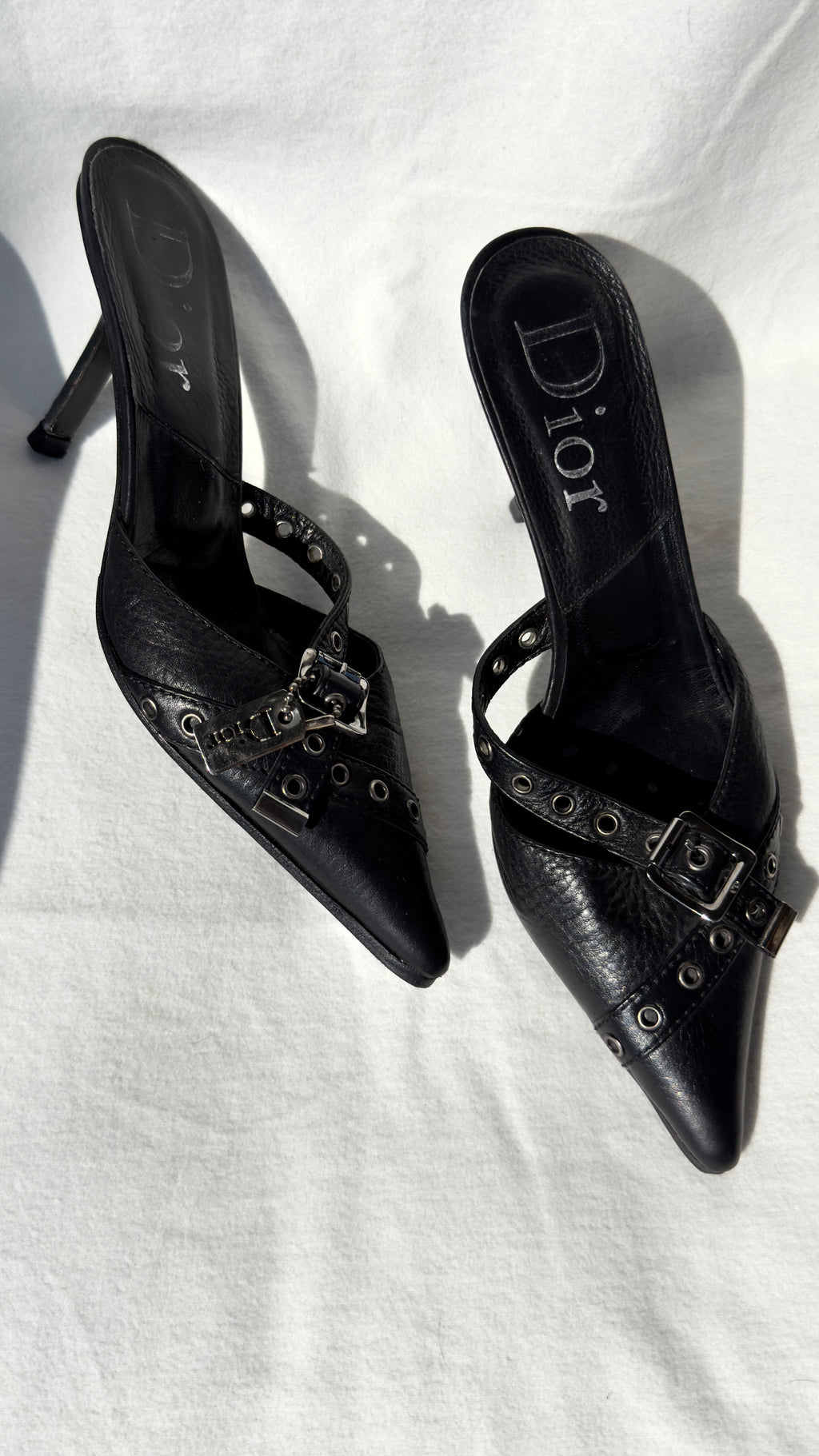 MR BIG - Vintage Dior Mules con fibbie e dettagli metallici