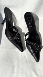 MR BIG - Vintage Dior Mules con fibbie e dettagli metallici