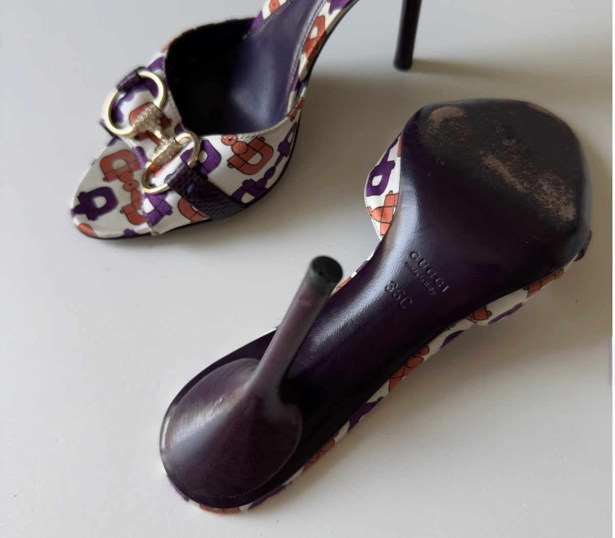 Gucci Horsebit monogram mules