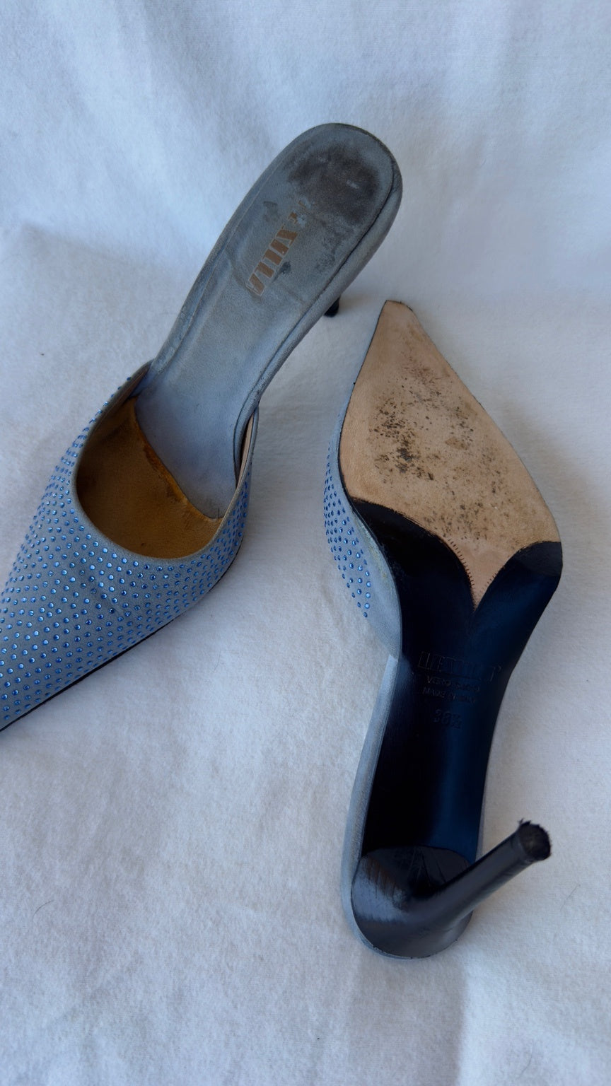 SMITH - Le Silla Crystal Mules Powder Blue
