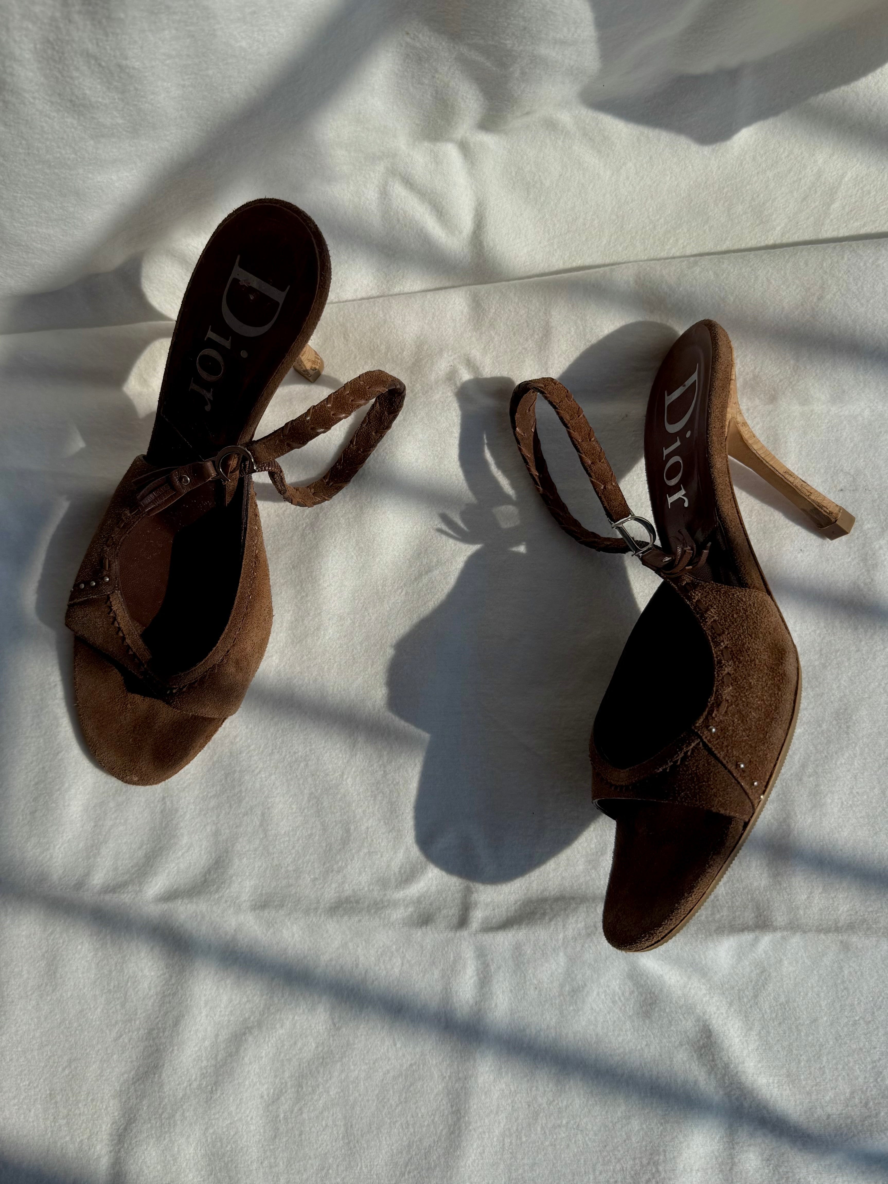 Gretchen - Dior mules in suede cioccolato