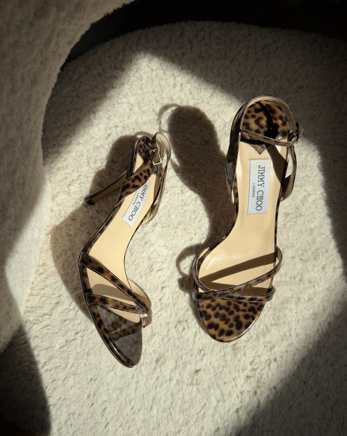 Jimmy Choo sandali vintage in vernice effetto Leopardato