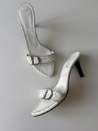vintage Dior d’trick leather mules bianche
