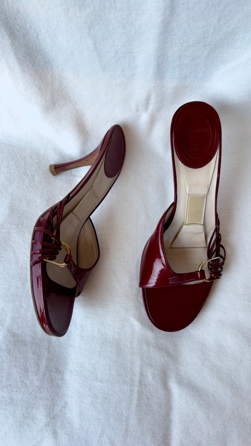 SAMANTHA - Dior cherry red sandal con Fibbia Oro