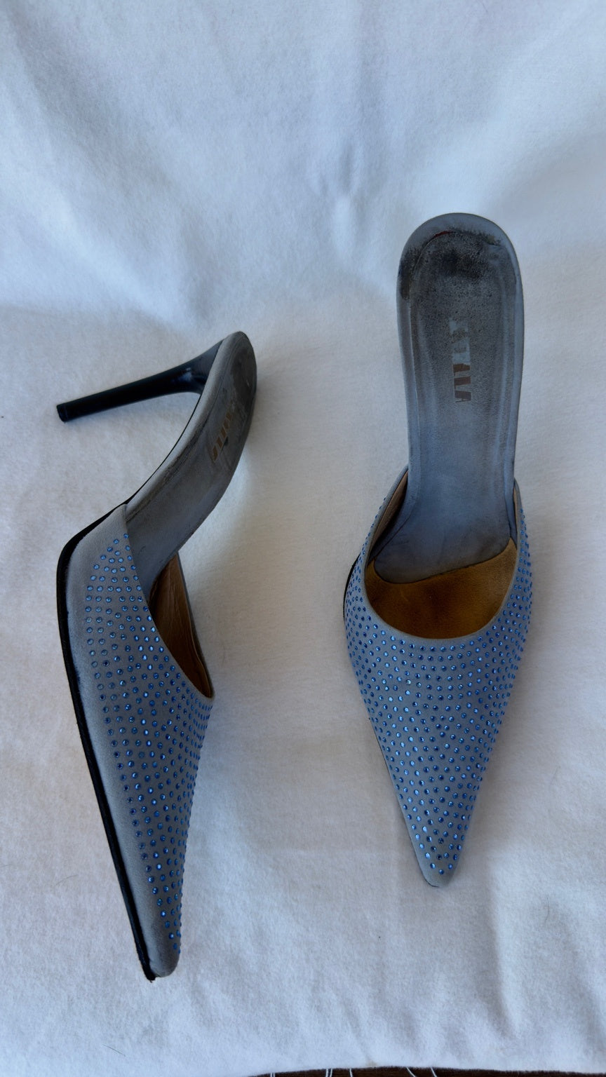 SMITH - Le Silla Crystal Mules Powder Blue