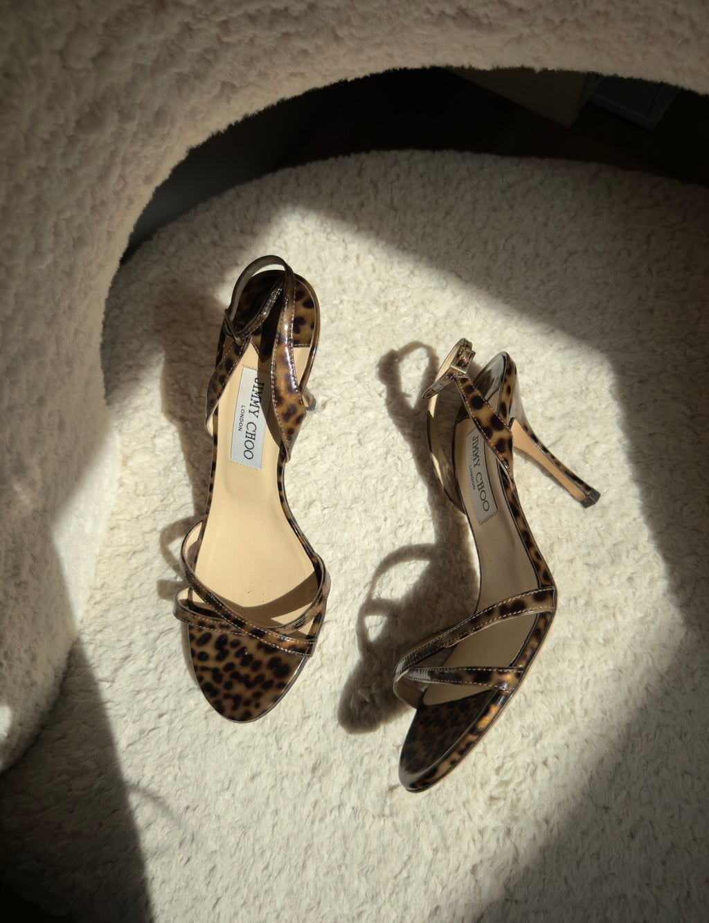Jimmy Choo sandali vintage in vernice effetto Leopardato