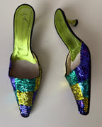 JANICE - Giuseppe Zanotti Mules in Paillettes Multicolor 2000