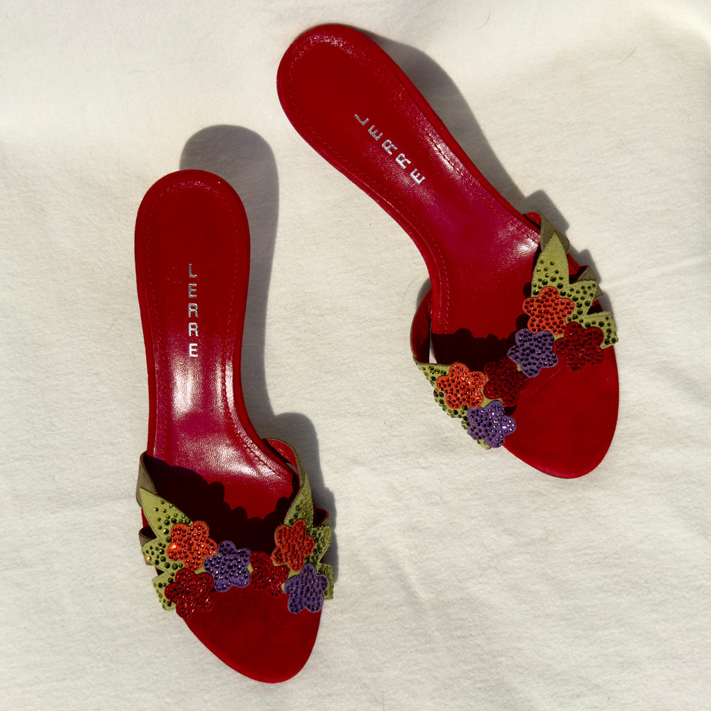 CHARLOTTE - Lerre Red Bloom Mules