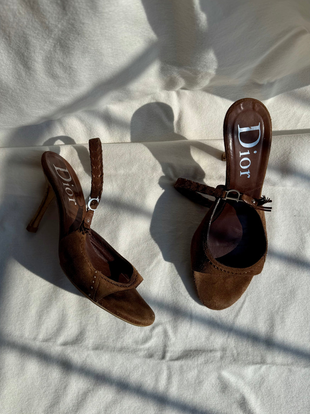 Gretchen - Dior mules in suede cioccolato