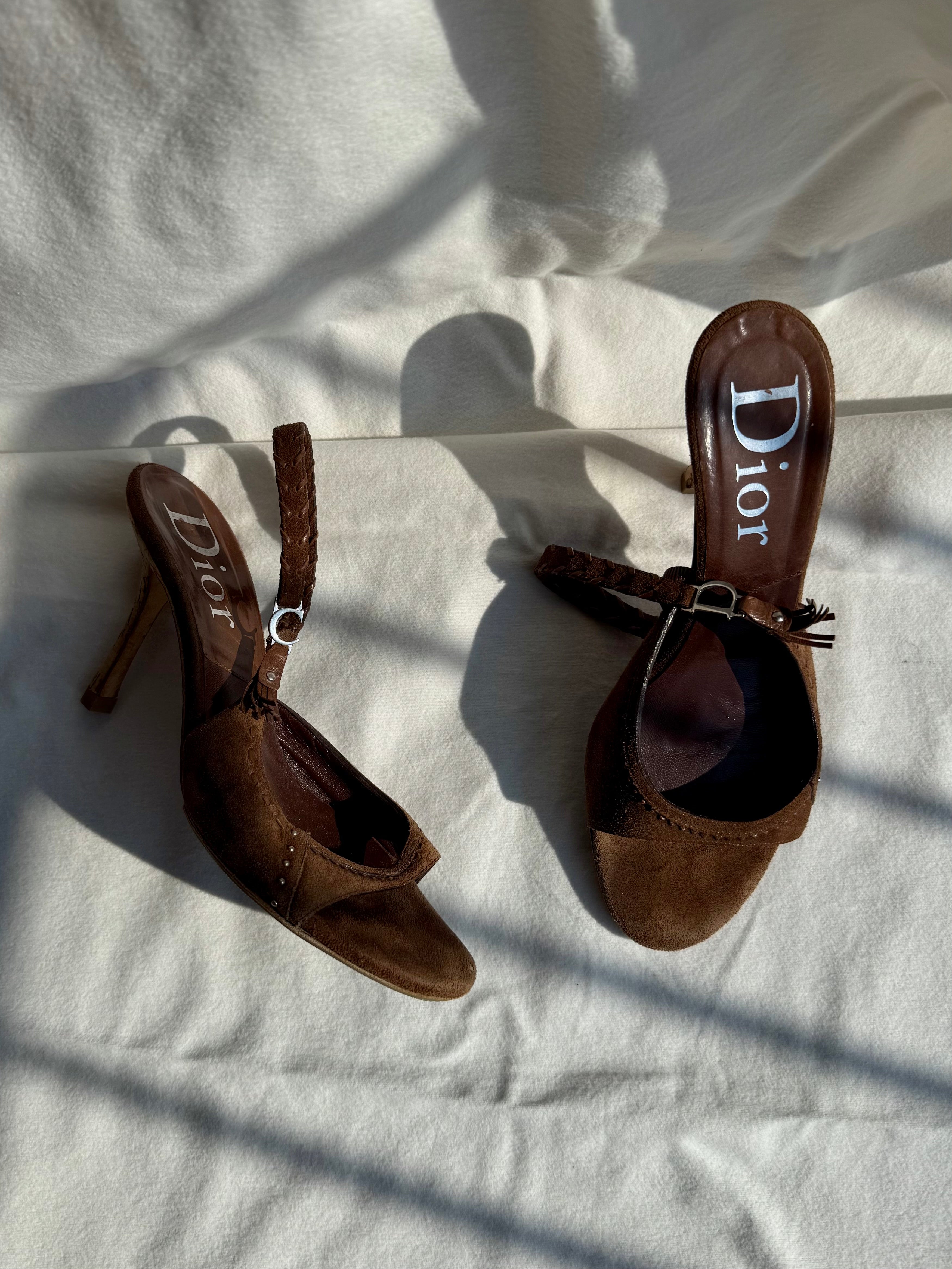 Gretchen - Dior mules in suede cioccolato